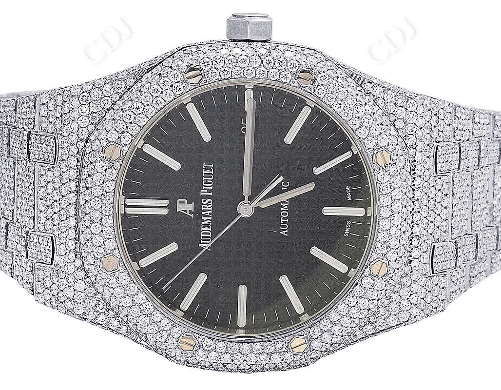 Black Dial Hip Hop Swiss Movement AP Moissanite Watch customdiamjewel