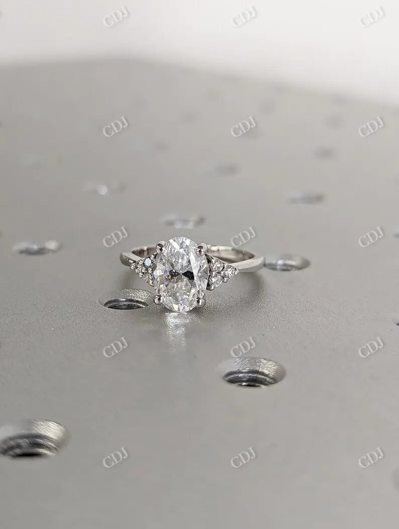 1.5CT Oval Cut Moissanite Unique Cluster Ring customdiamjewel