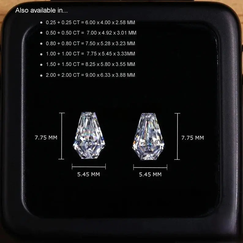 1.00CT Coffin Cut Loose Moissanite customdiamjewel