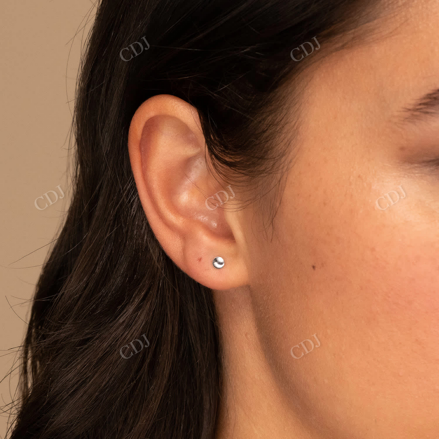 Unique Daily Wear Thumbtack 14K Solid Gold Stud Earring customdiamjewel