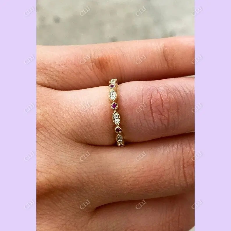 Unique Round Cut Yellow Gold Wedding Band customdiamjewel