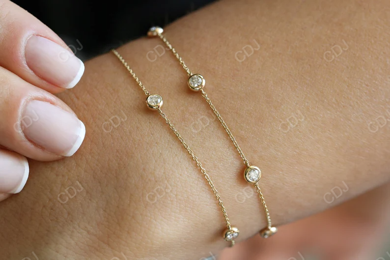 0.50ctw 14k Gold Real Diamond by the Yard Bracelet customdiamjewel
