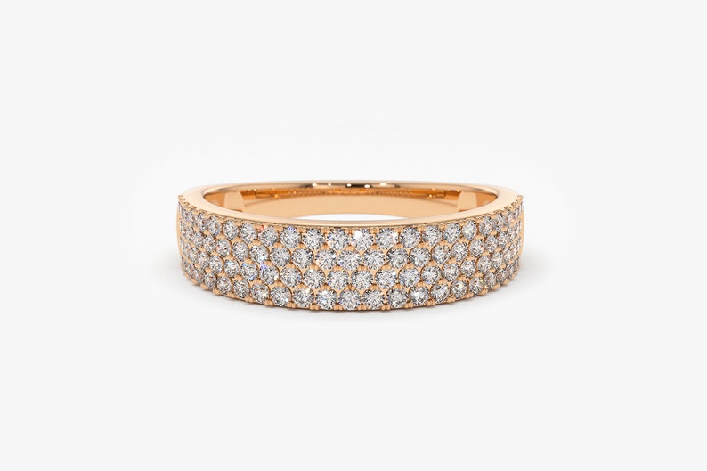 0.68CTW Half Eternity Natural Diamond Wide Women's Band customdiamjewel 10 KT Solid Gold Rose Gold VVS-EF