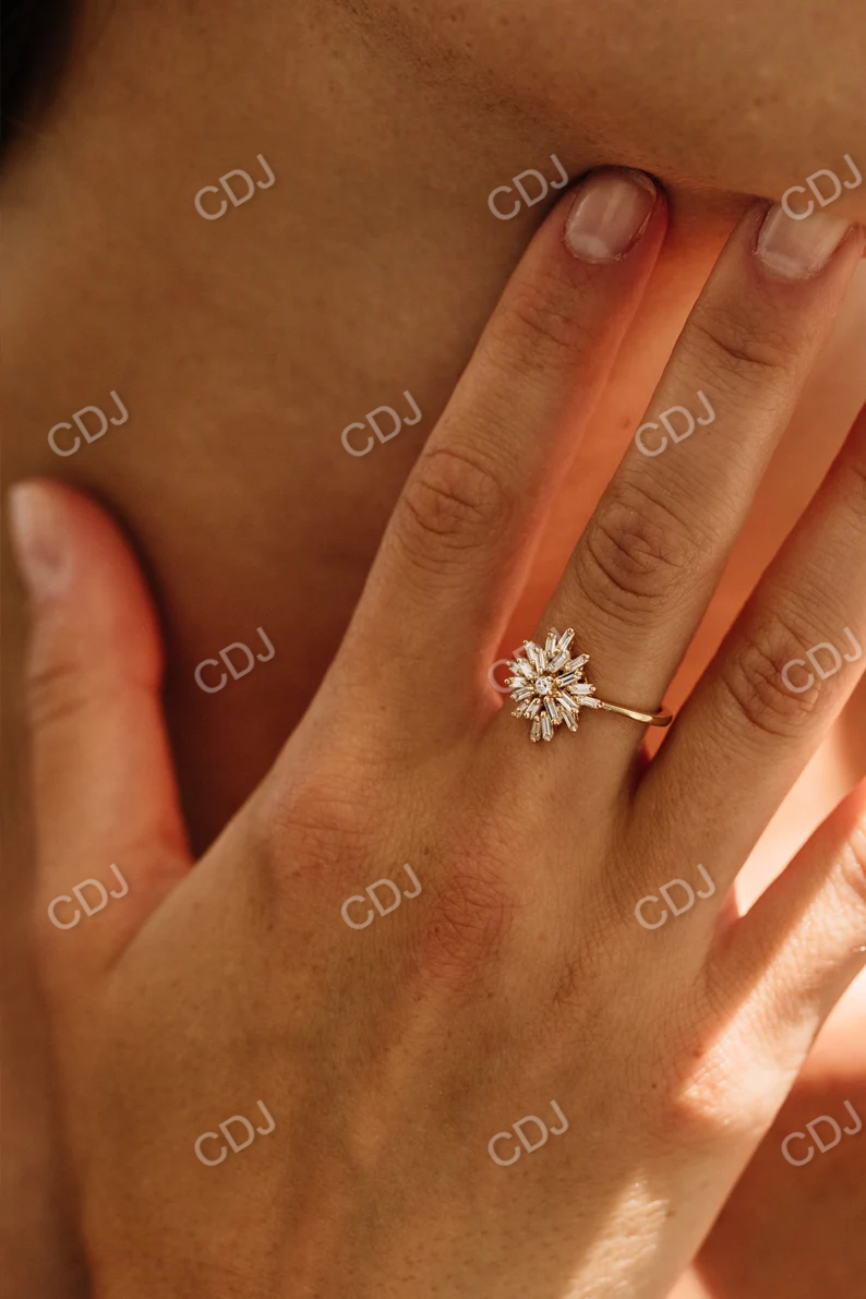 0.58 CTW Cluster Lab Grown Diamond Engagement Ring customdiamjewel
