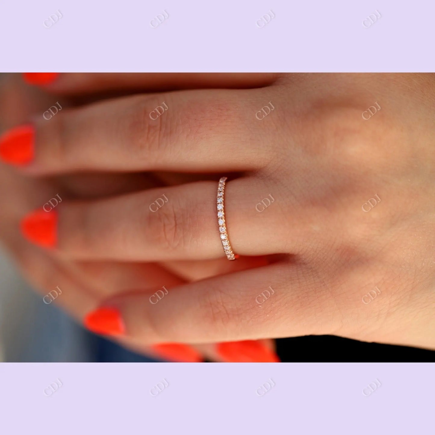 Half Eternity Moissanite Rose Gold Wedding Band customdiamjewel
