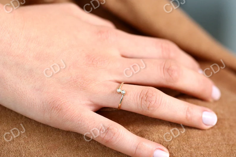 0.06CTW Bypass Double Lab Grown Diamond Engagement Ring customdiamjewel