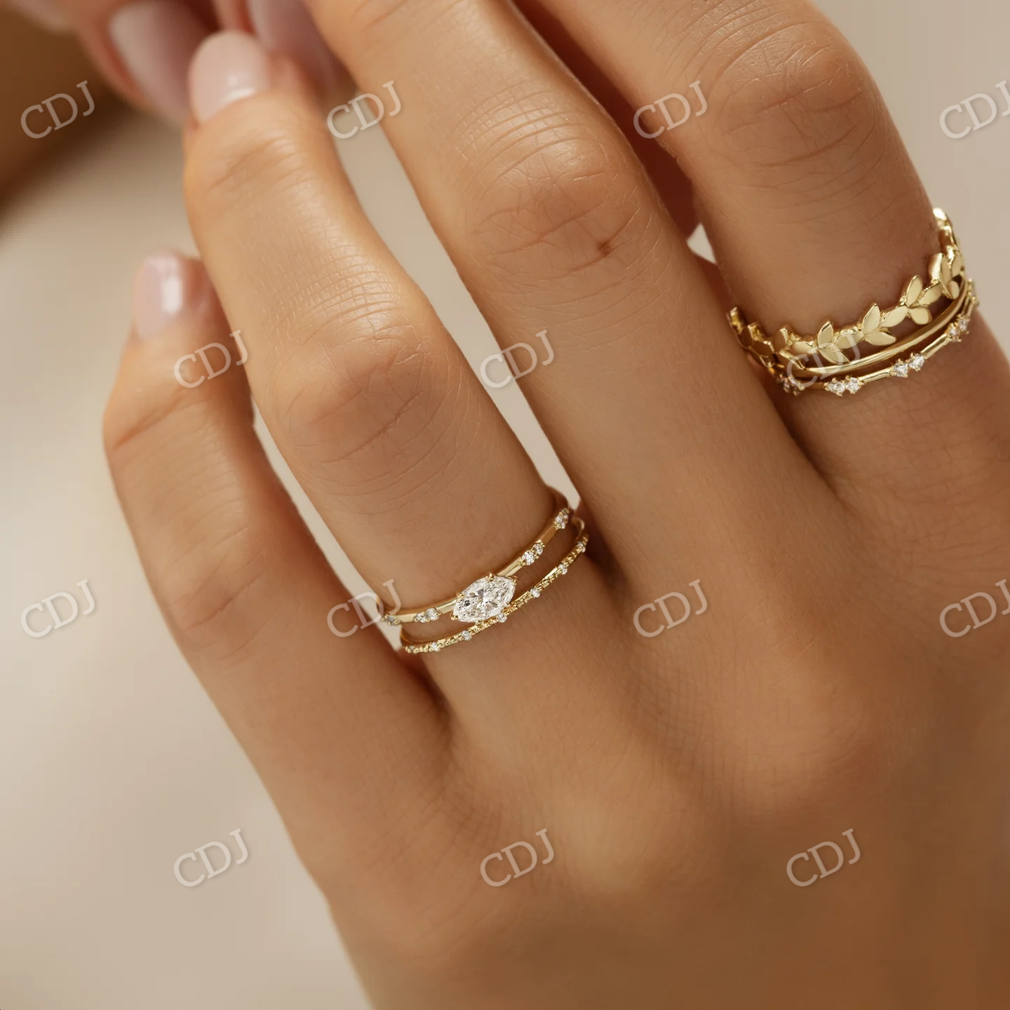 0.30CT East West Marquise Cut Moissanite Cluster Ring customdiamjewel