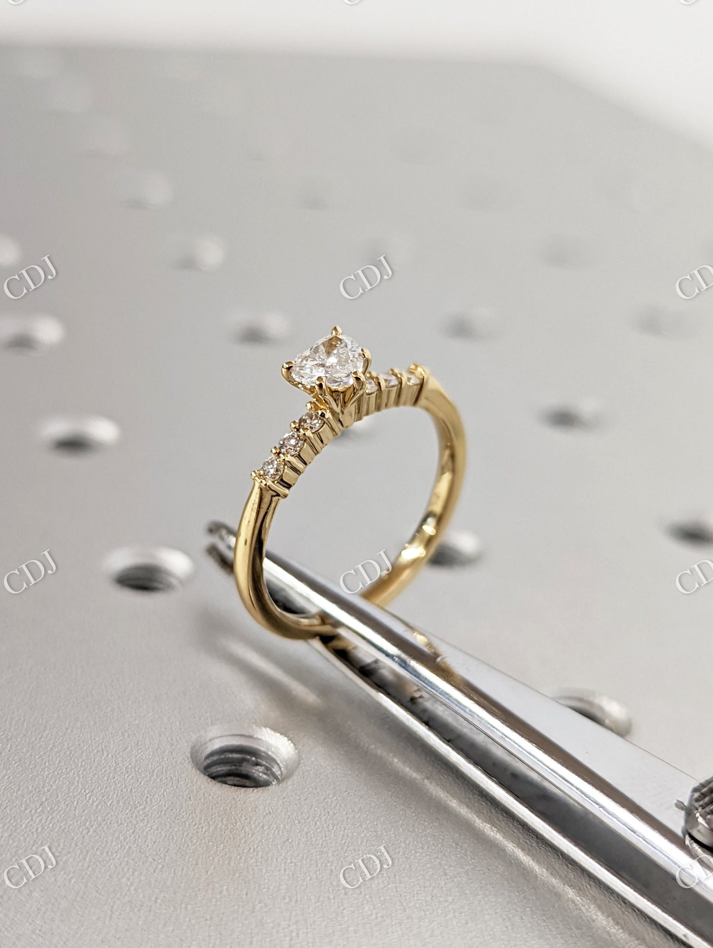 14K Solid Gold Heart Shape Moissanite Engagement Ring customdiamjewel