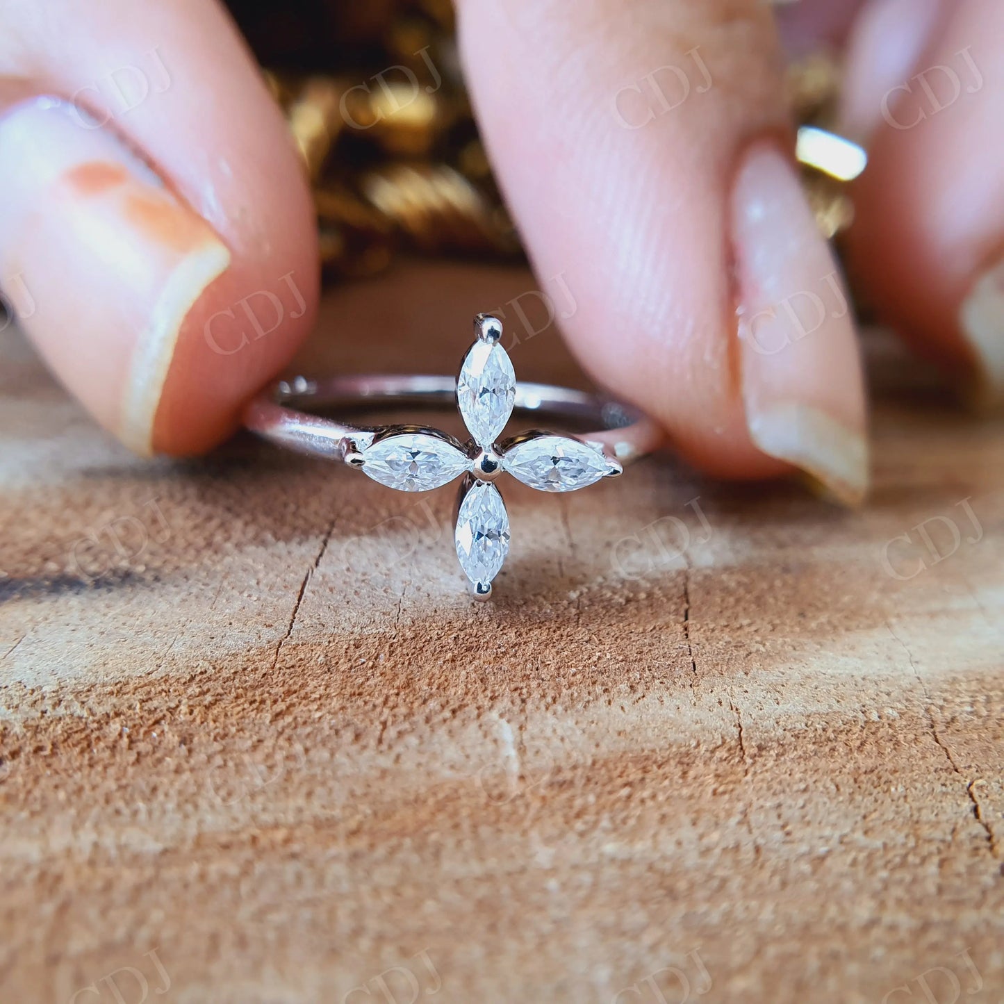 Marquise Cut Moissanite Engagement Ring customdiamjewel