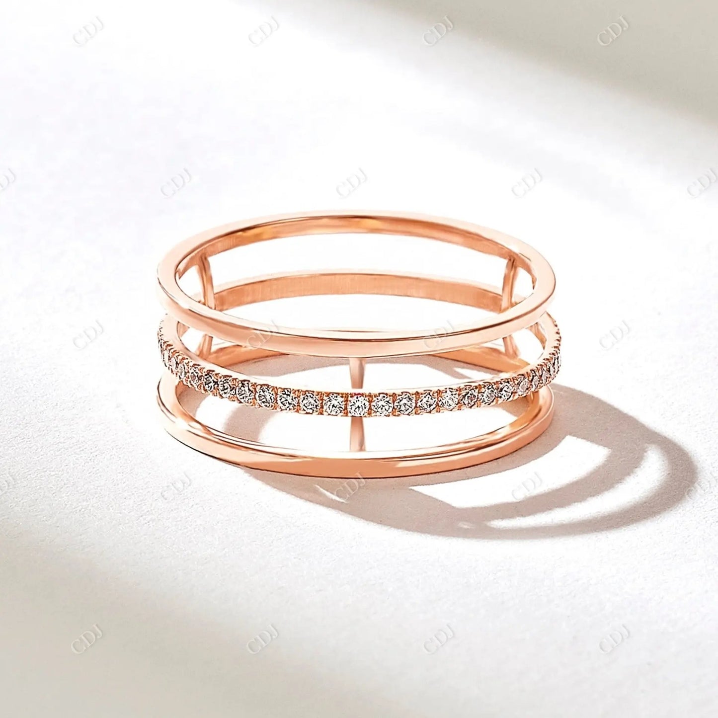 0.56CTW Lab Grown Pave Diamond Fidget Band customdiamjewel 10KT Rose Gold VVS-EF