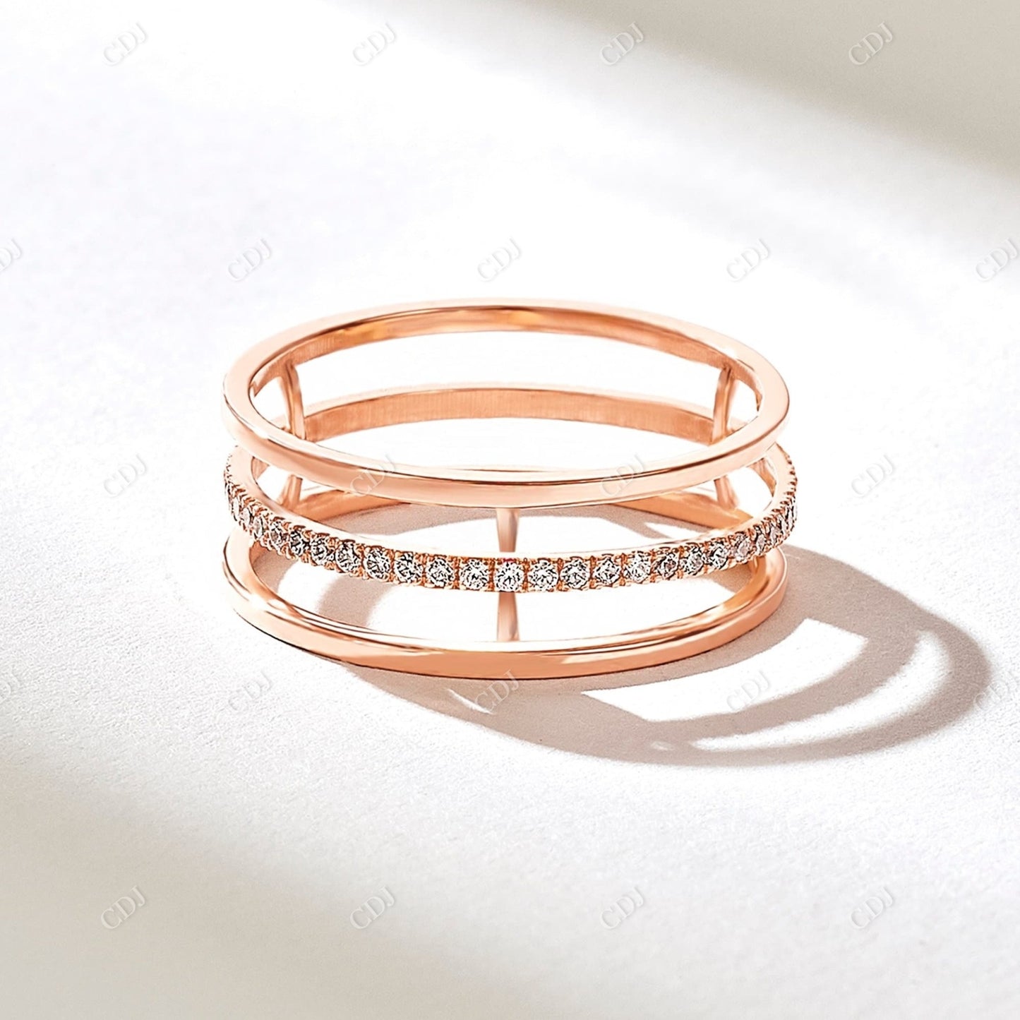 0.56CTW Pave Natural Diamond Fidget Ring customdiamjewel 10KT Rose Gold VVS-EF