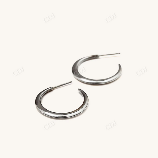 Small Hoop Earrings  customdiamjewel Sterling Silver White Gold 