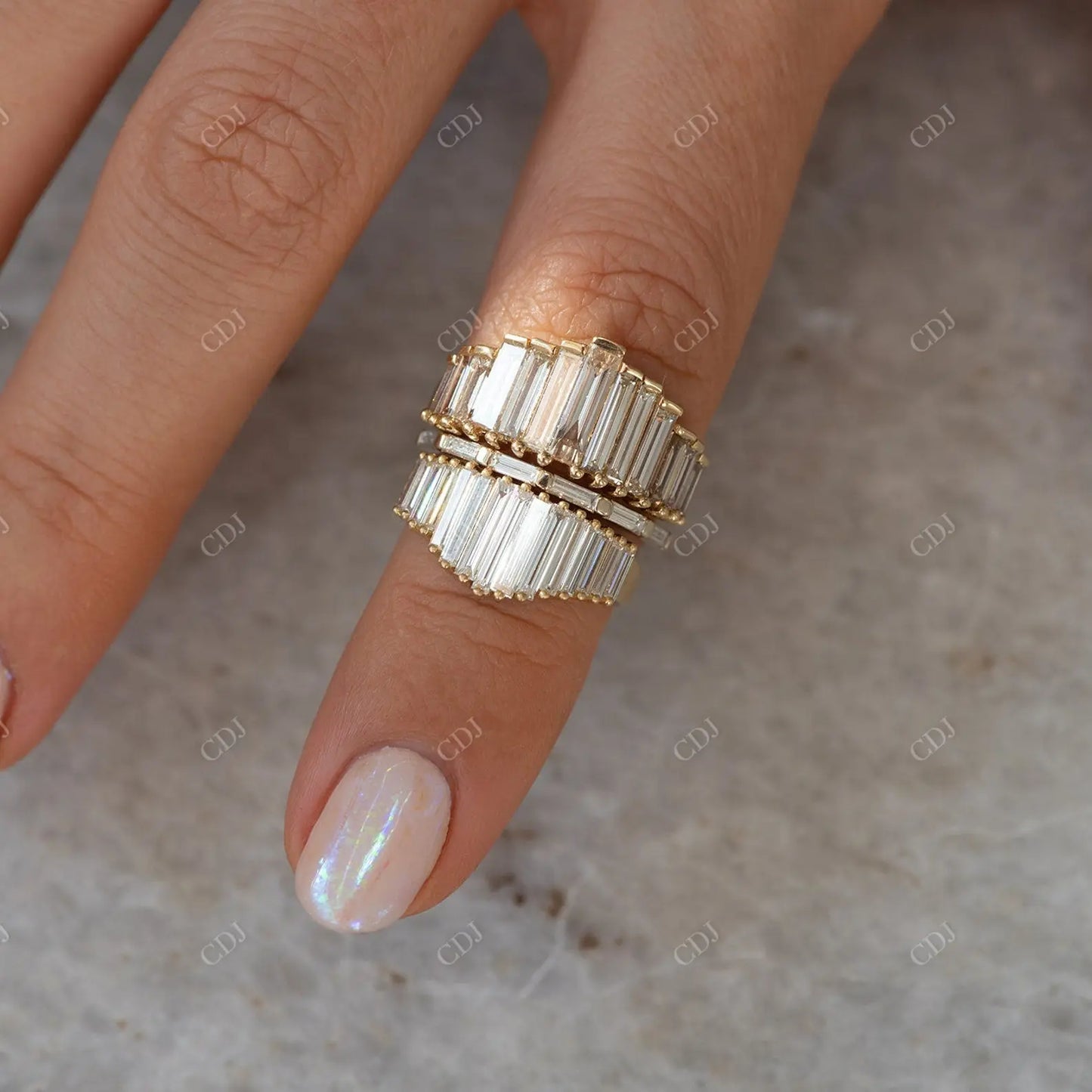 0.04CT Baguette Cut Diamond Wedding Band customdiamjewel