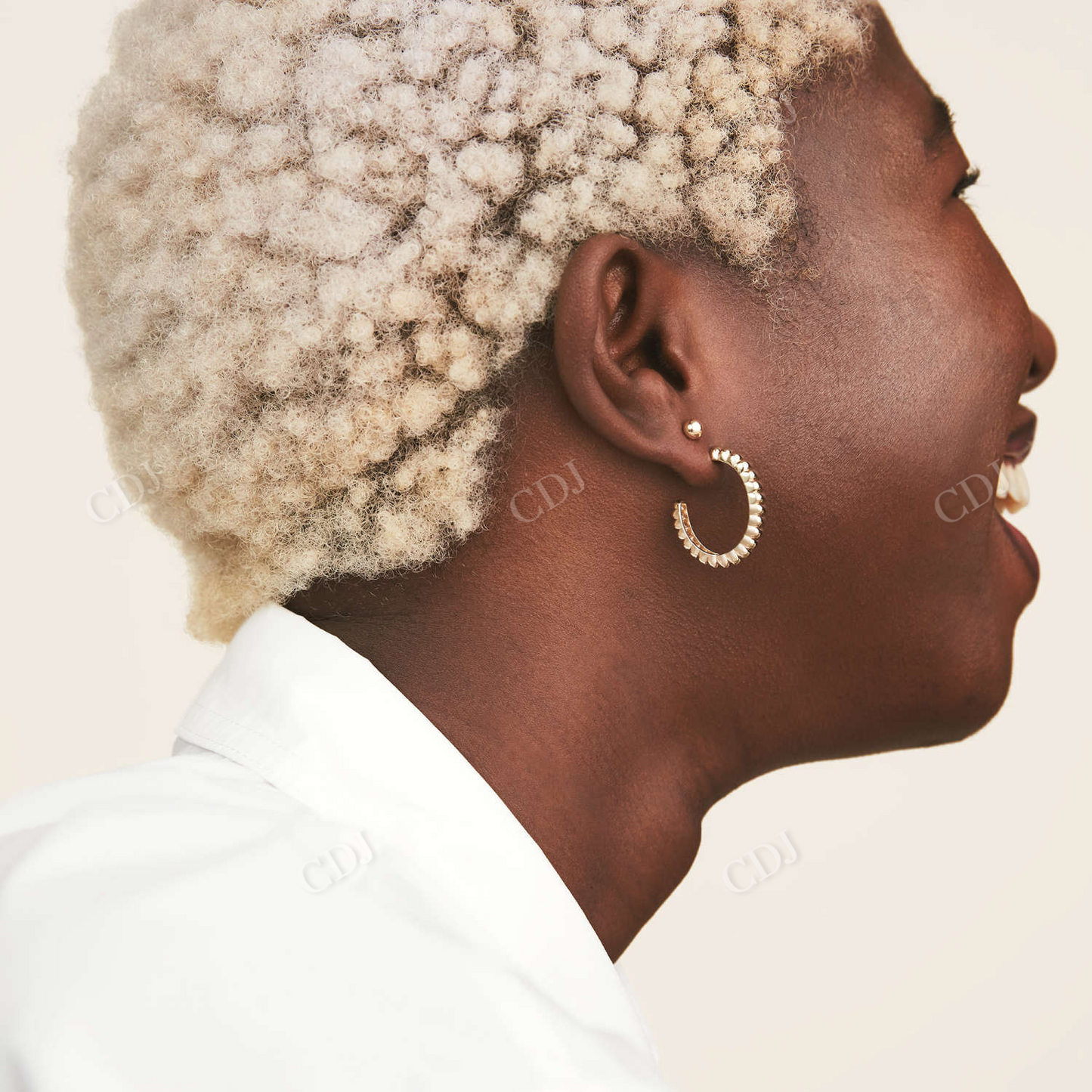 Large Charlotte Dome Shape 14K Solid Gold Stud Earring customdiamjewel