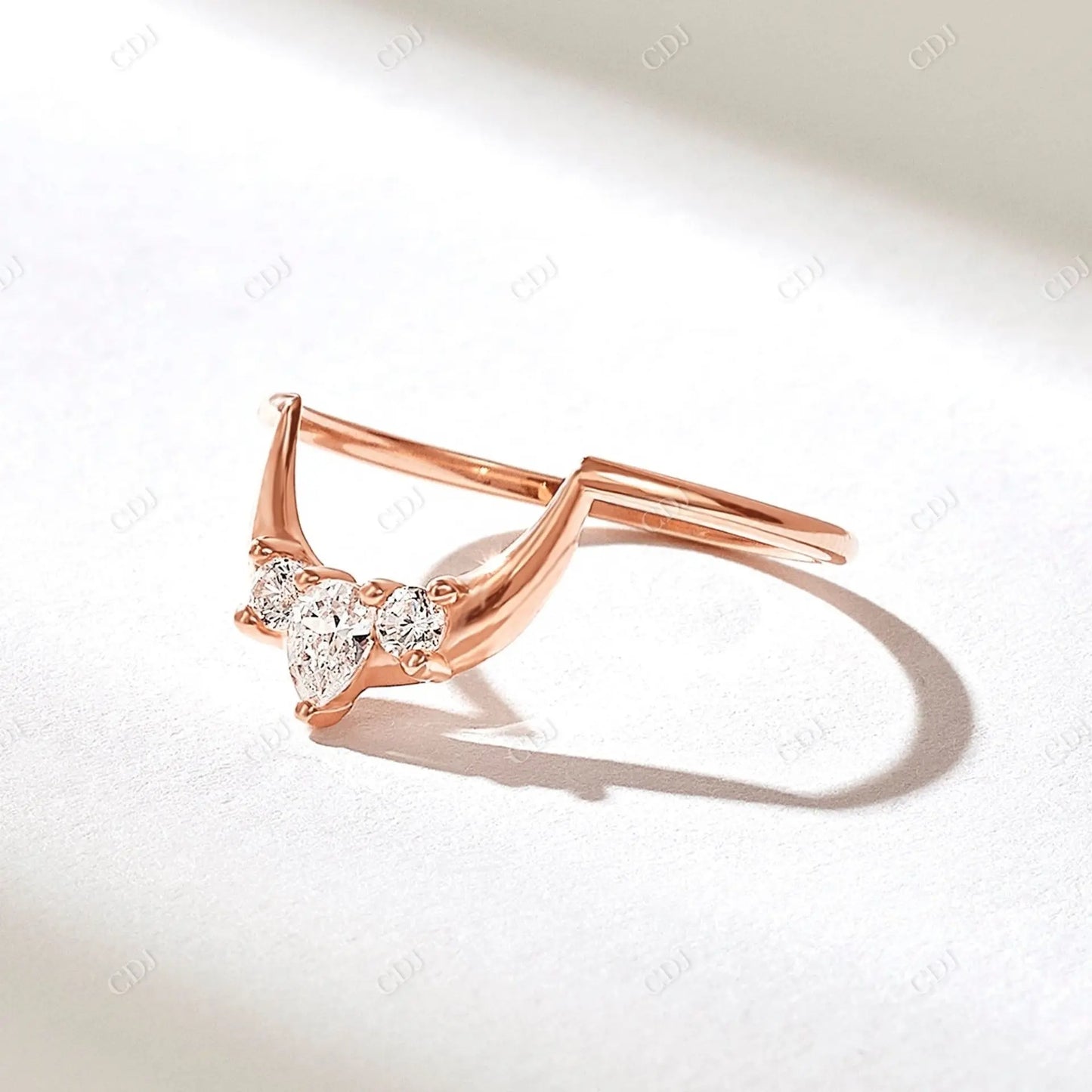 0.21CTW Lab Grown Diamond Tiara Curve Wedding Band customdiamjewel 10KT Rose Gold VVS-EF
