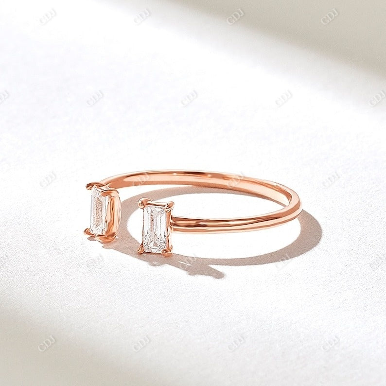0.34CTW Baguette Natural Diamond Toi Et Moi Ring customdiamjewel 10KT Rose Gold VVS-EF