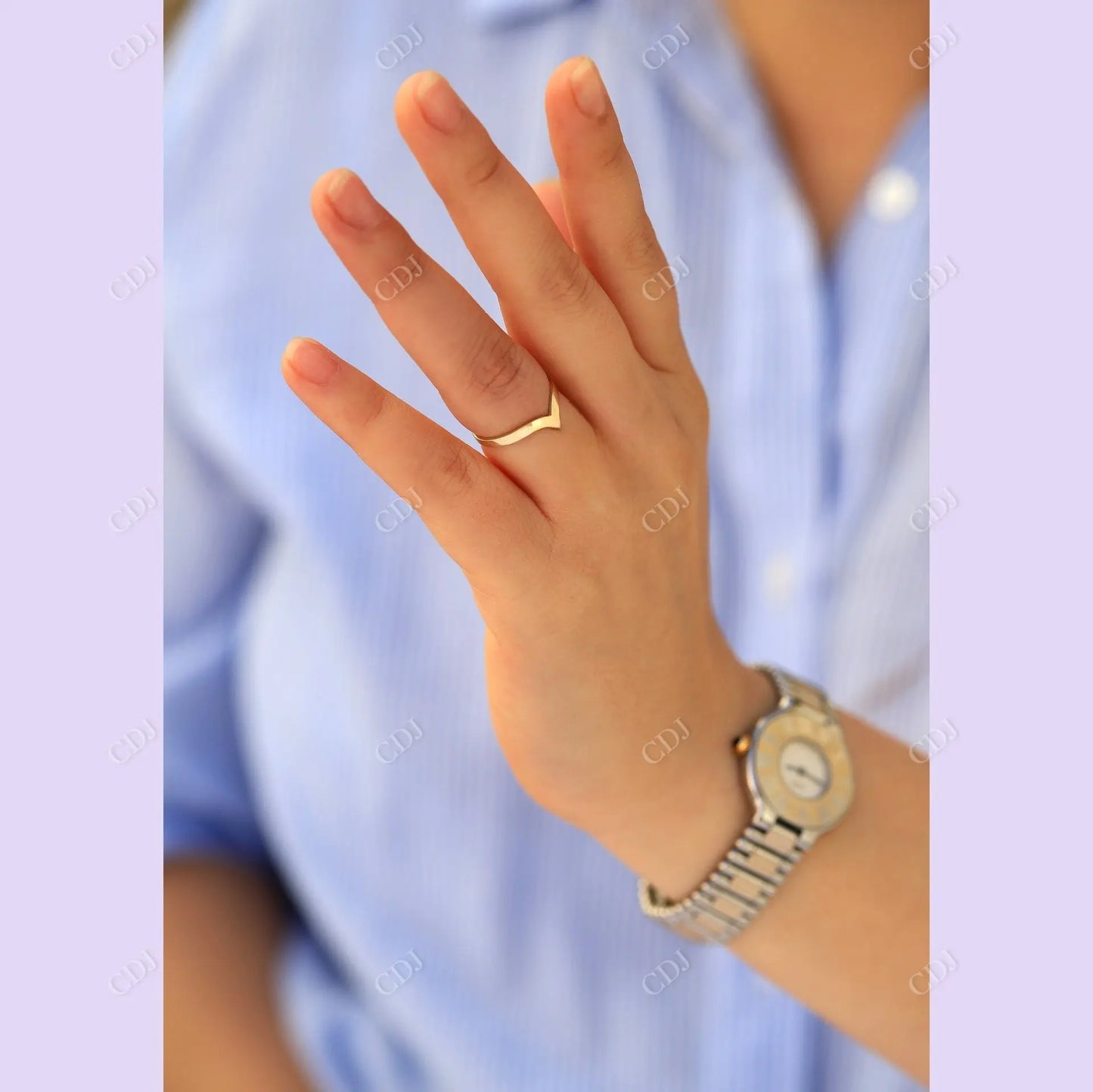 V Shaped Solid Yellow Gold Wedding Band customdiamjewel