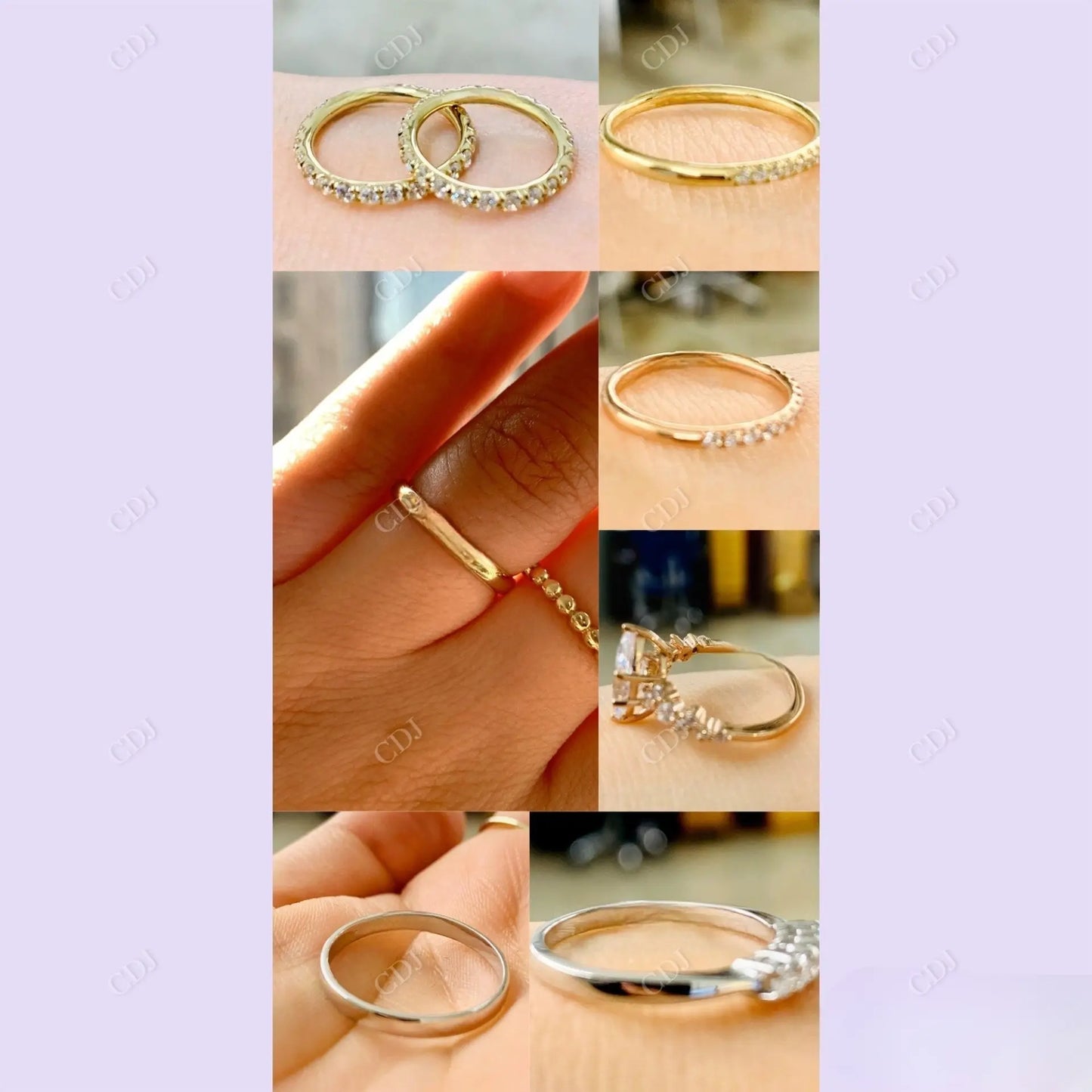 V Shaped & Half Eternity Moissanite Wedding Bands For Women customdiamjewel