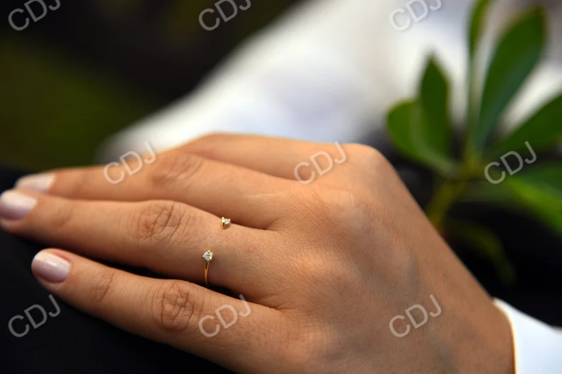 14k Gold Dual Diamond Open Design Cuff Wedding Ring customdiamjewel