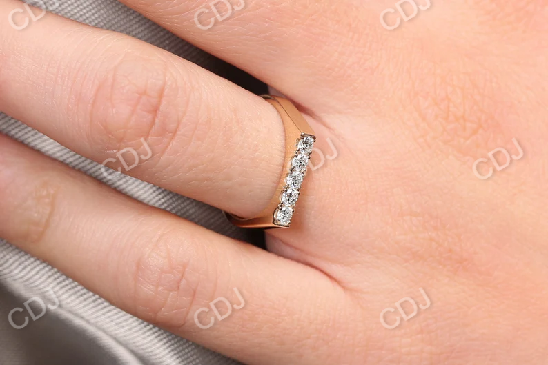 14k Solid Gold Rectangular Diamond Signet Wedding Ring customdiamjewel