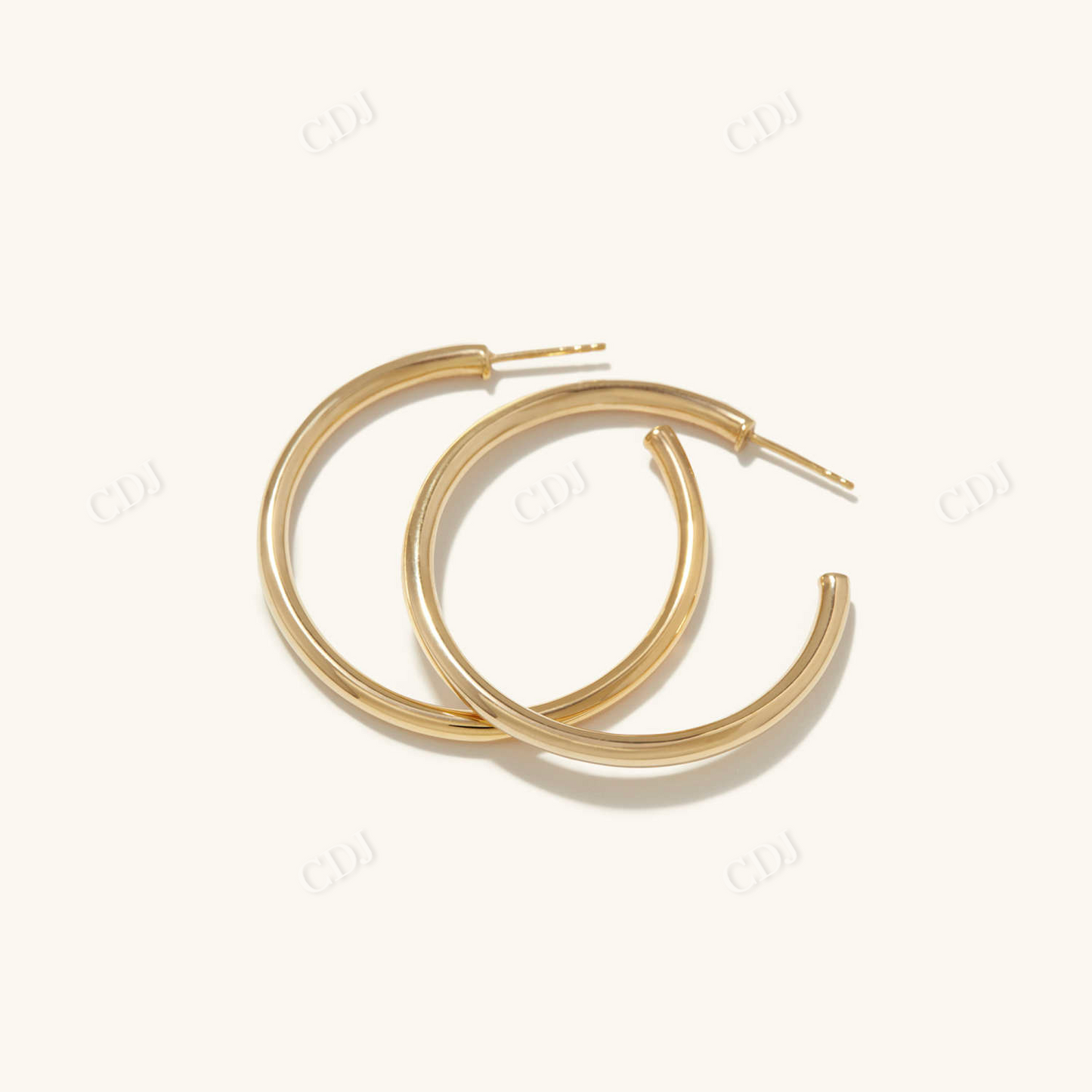 Thick Gold Hoop Earrings  customdiamjewel   
