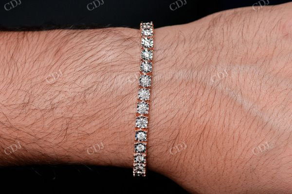 Round Cut Solid Gold Diamond Tennis Bracelet customdiamjewel