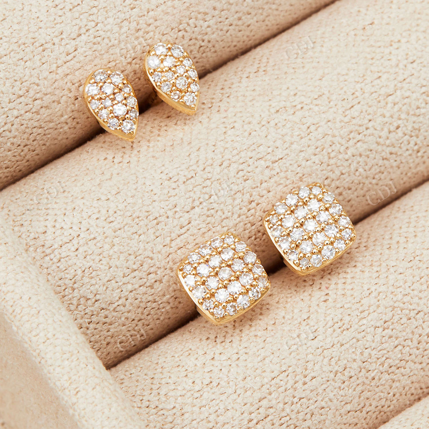 0.063CT Pear Lab Grown Stud Earrings customdiamjewel