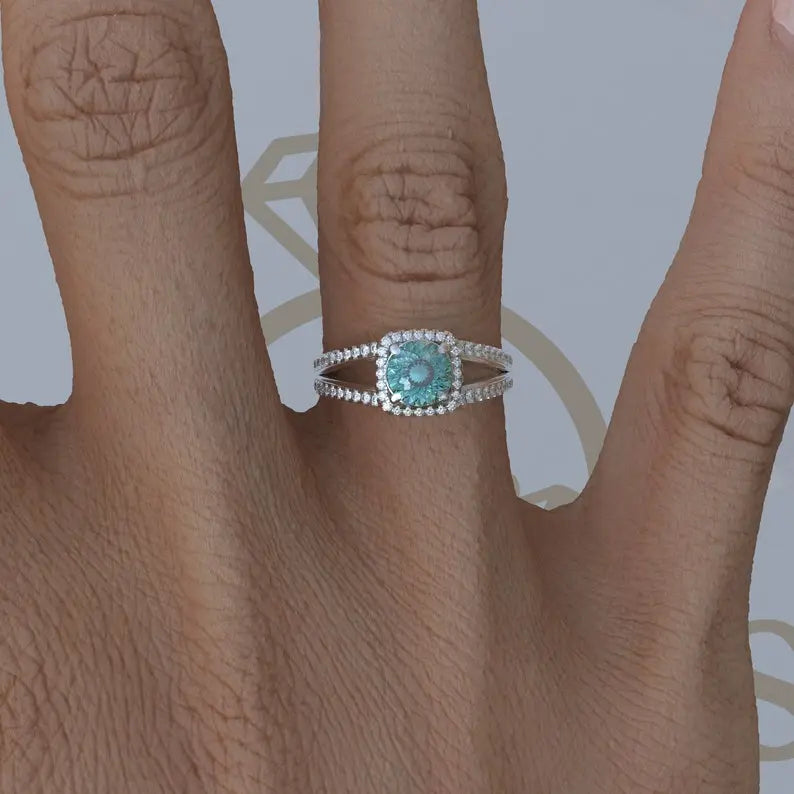 Split Shank Portuguese Cut Moissanite Ring customdiamjewel