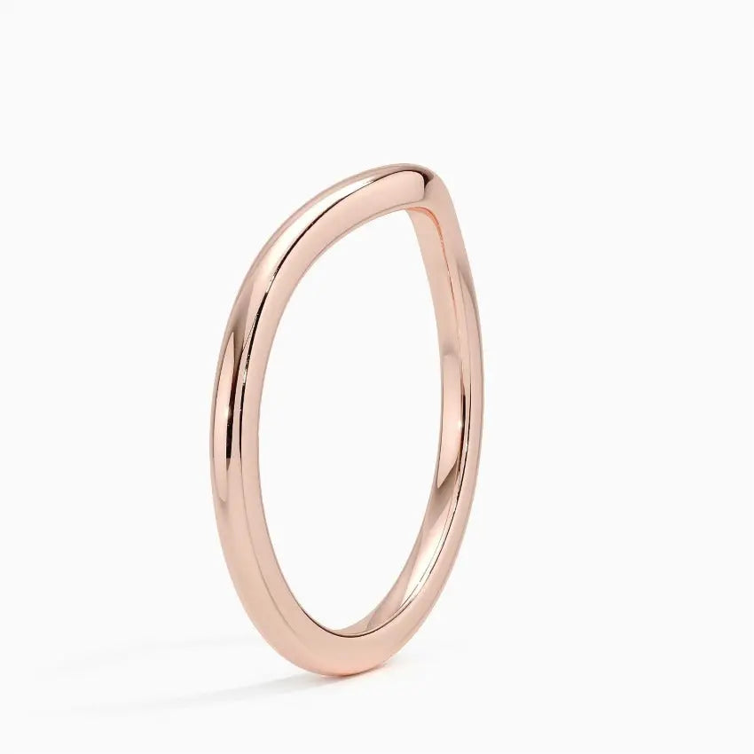 Curved Wedding Band Women customdiamjewel 10KT Rose Gold