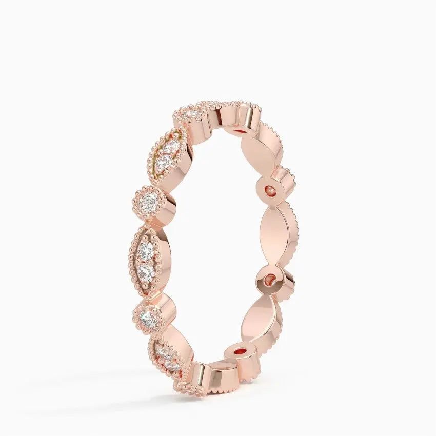 Filigree 0.30CTW Lab Grown Diamond Eternity Wedding Band customdiamjewel