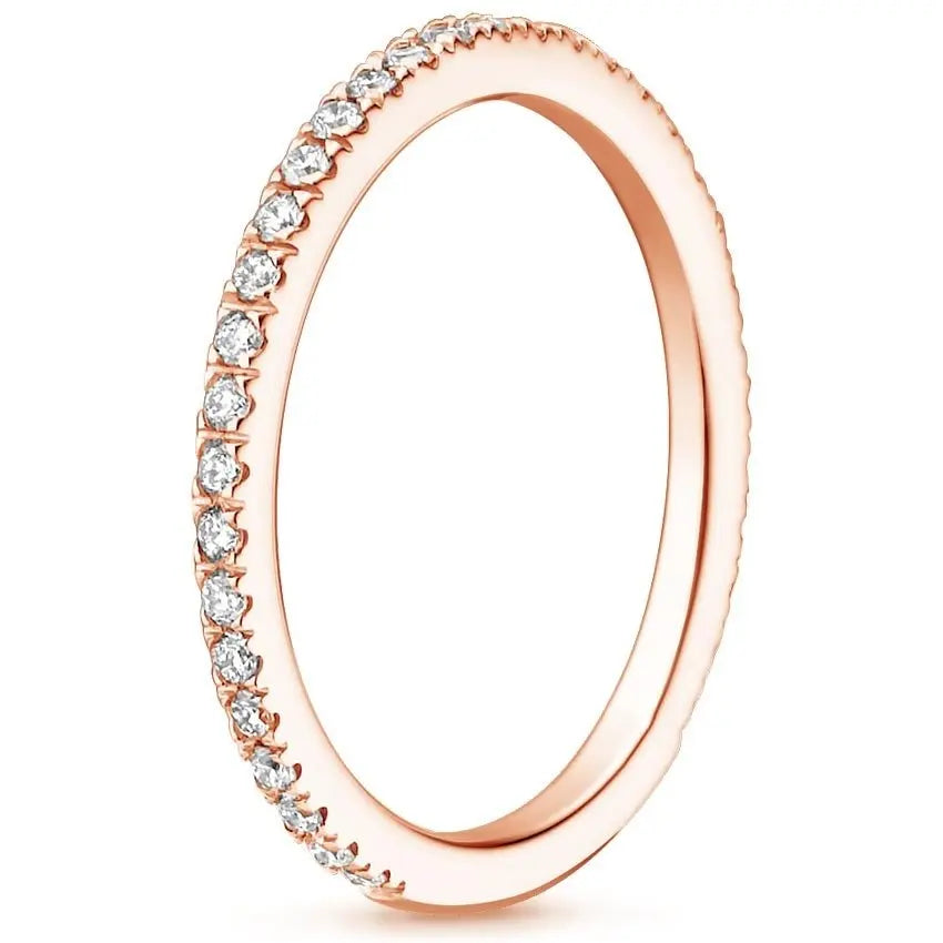 0.25CTW Eternity Lab Grown Diamond Ring customdiamjewel 10KT Rose Gold VVS-EF