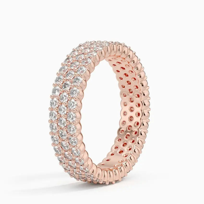 Three Lined 1.50CTE Lab Grown Eternity Wedding Band customdiamjewel