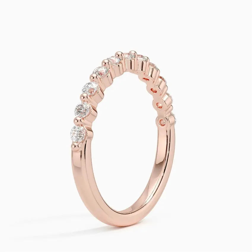 0.33CTW Single Prong Lab Grown Diamond Wedding Band customdiamjewel 10KT Rose Gold VVS-EF