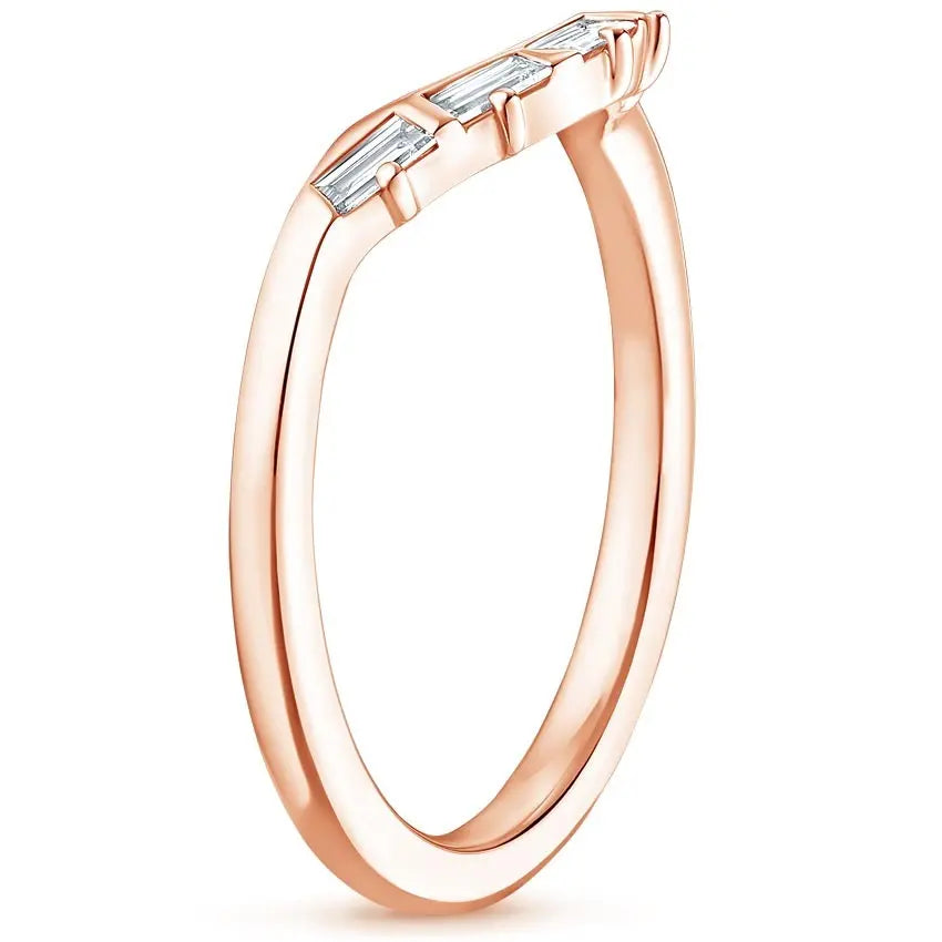 Curved Baguette 0.18CTW Lab Grown Diamond Band customdiamjewel