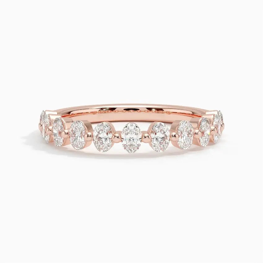 0.84CTW Oval Lab Grown Diamond Ring customdiamjewel 10KT Rose Gold VVS-EF