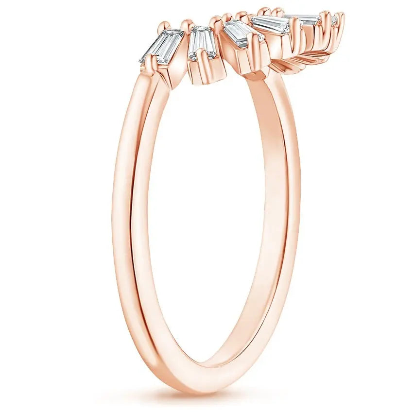 0.50CTW Baguette Lab Grown Diamond Cluster Wedding Band customdiamjewel