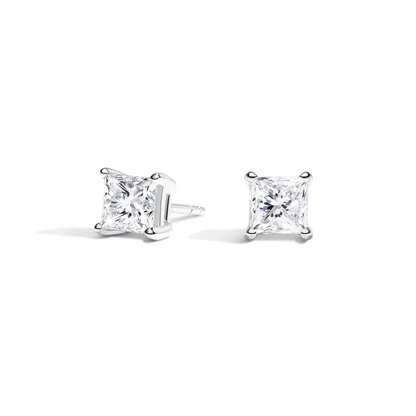 Unique 2.50CT Princess Cut Solitaire Earrings customdiamjewel 10KT White Gold VVS-EF