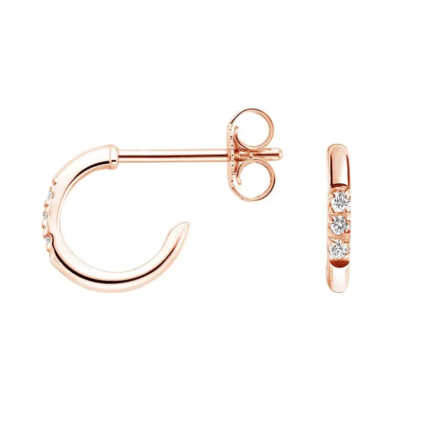 0.04CTW Petite Diamond Huggie Earrings customdiamjewel
