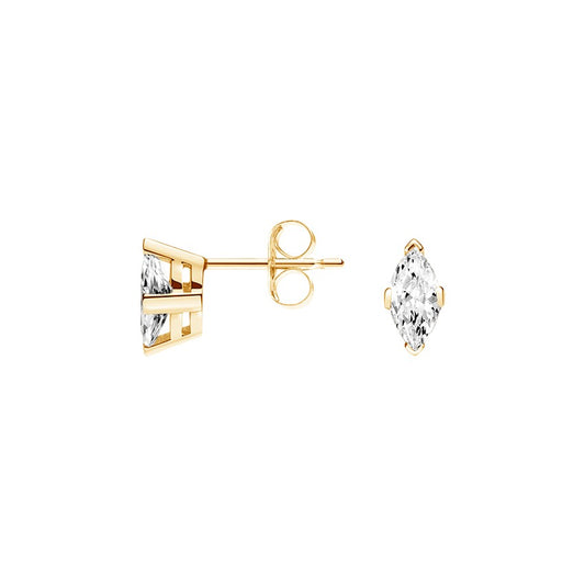 0.50 CTW Marquise Diamond Stud Earrings  customdiamjewel 10KT Yellow Gold VVS-EF