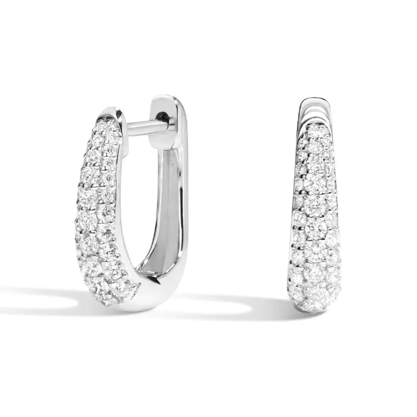 0.50CTW Pave Set Diamond Hoop Earrings customdiamjewel 10KT White Gold VVS-EF