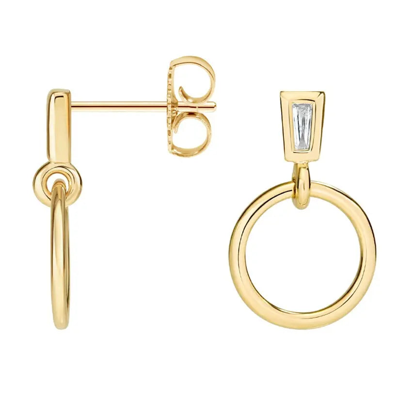 0.50CTW Baguette Hoop Dangle Diamond Earrings customdiamjewel