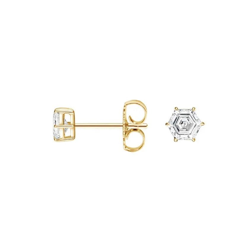 Classic 3.00CT Hexagon Cut Diamond Studs customdiamjewel
