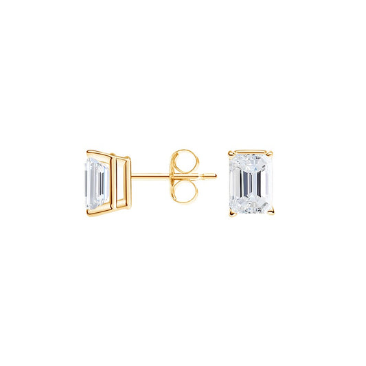 0.75 CTW Emerald Cut Diamond Earrings  customdiamjewel 10KT Yellow Gold VVS-EF