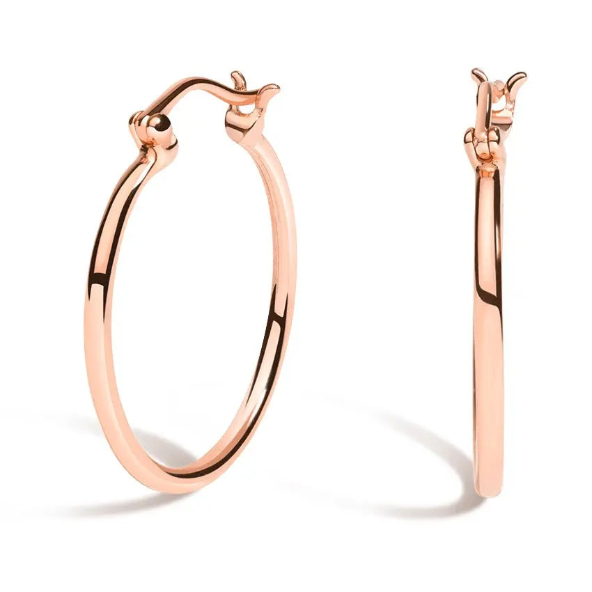 Large Round Plain Gold Hoop Earrings customdiamjewel