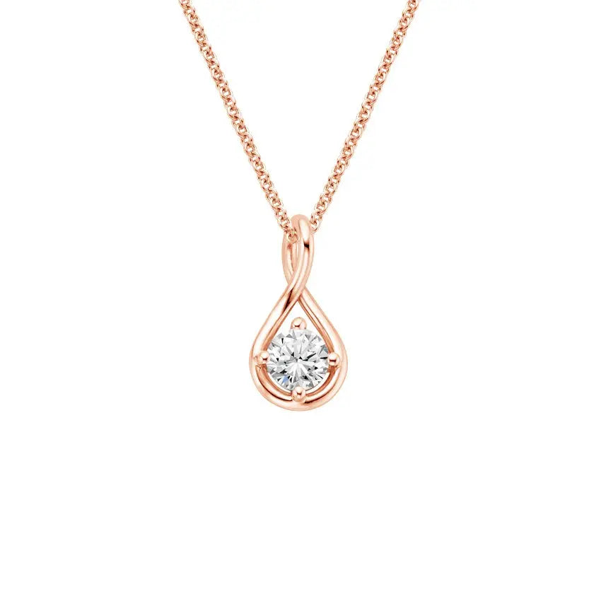 0.48CTW Round Cut Diamond Pendent customdiamjewel 10KT Rose Gold VVS-EF