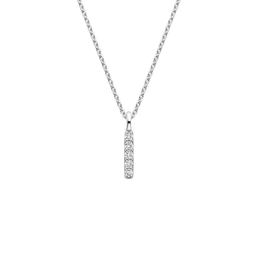 0.07CTW Pave Bar Diamond Pendant customdiamjewel 10KT White Gold VVS-EF