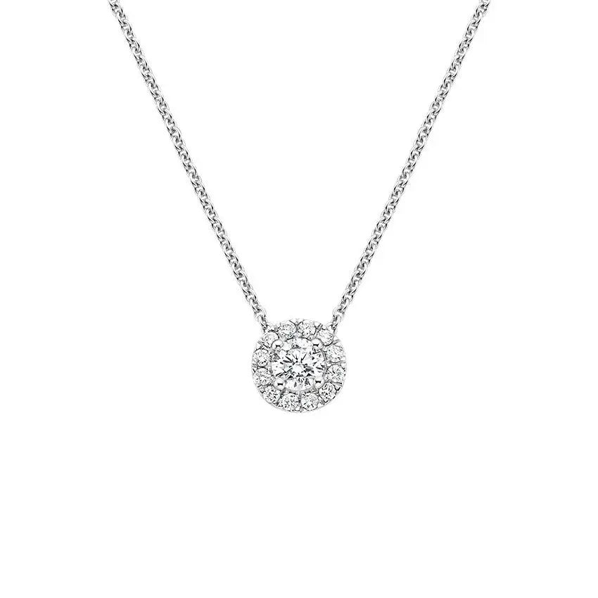 0.40CTW Diamond Halo Pendant customdiamjewel 10KT White Gold VVS-EF