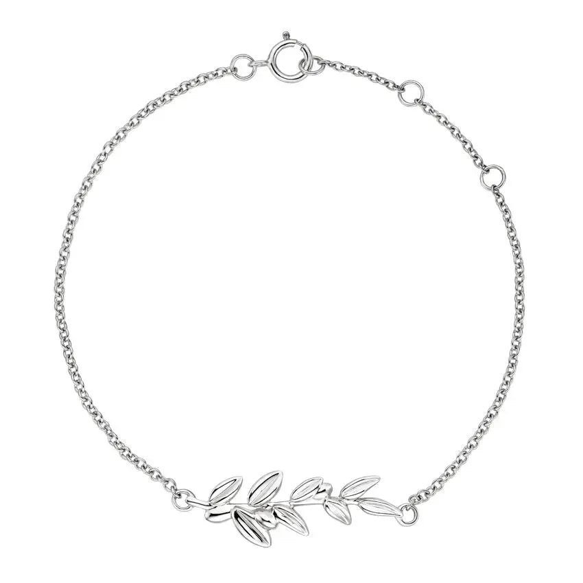 Nature Inspired Solid Gold Bracelet customdiamjewel 10KT White Gold