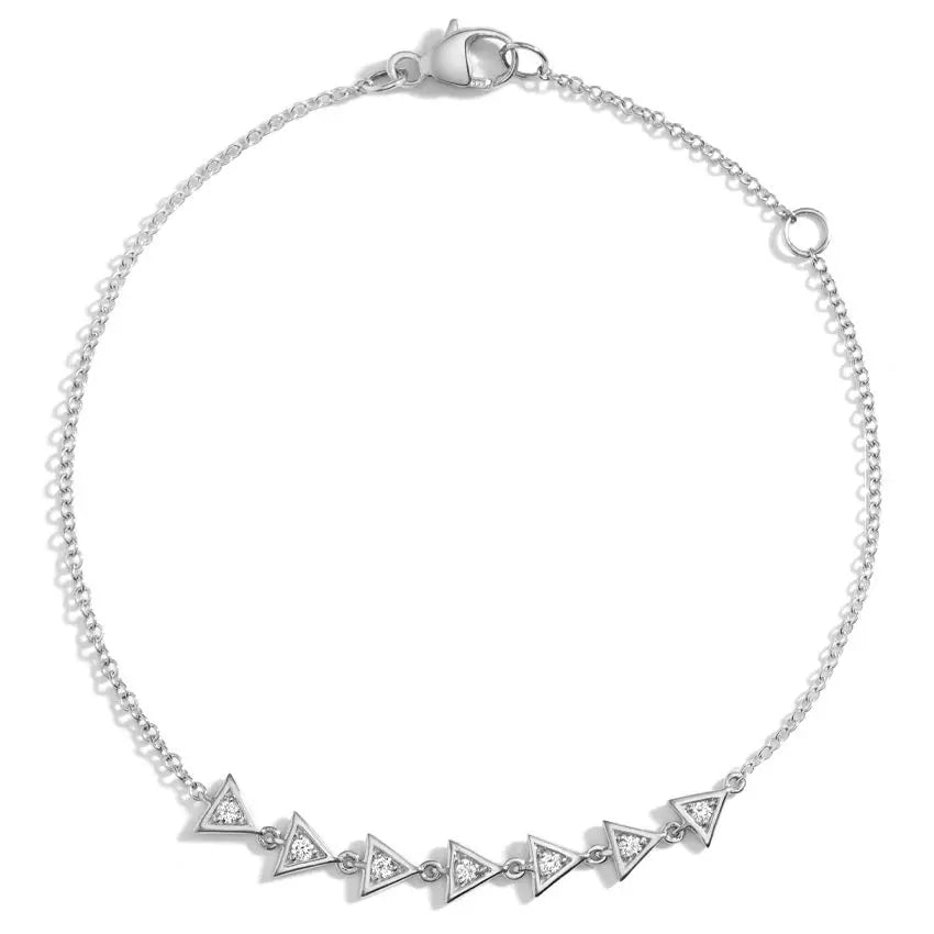 0.10CTW Diamond Triangle Shape Bracelet customdiamjewel 10KT White Gold VVS-EF