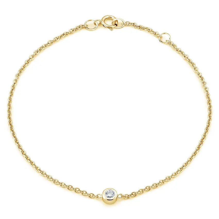 0.10CT Round Cut Bezel Set Solitaire Diamond Bracelet customdiamjewel